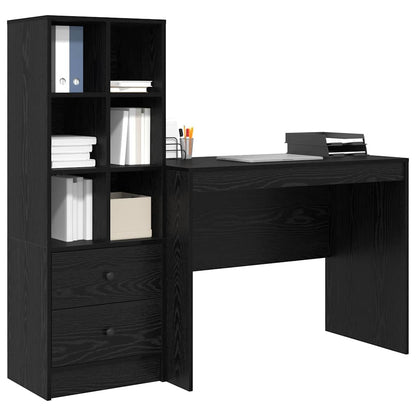 Schreibtisch mit Stauraum 2 pcs Schwarze Eiche 100 x 50 x 76 cm