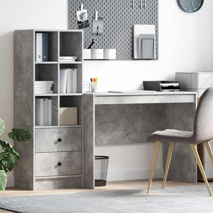 Schreibtisch mit Stauraum 2 pcs Beton Grau 100 x 50 x 76 cm