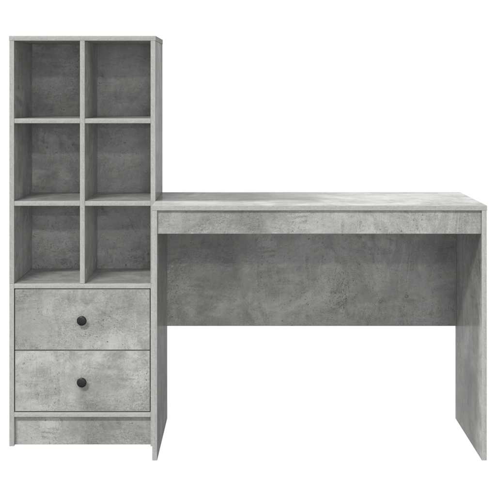 Schreibtisch mit Stauraum 2 pcs Beton Grau 100 x 50 x 76 cm