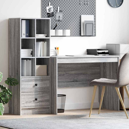 Schreibtisch mit Stauraum 2 pcs Grau Sonoma 100 x 50 x 76 cm