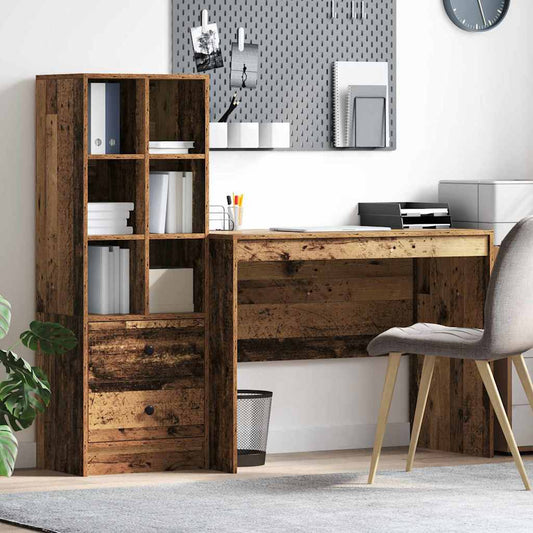 Schreibtisch mit Stauraum 2 pcs Altholz 100 x 50 x 76 cm