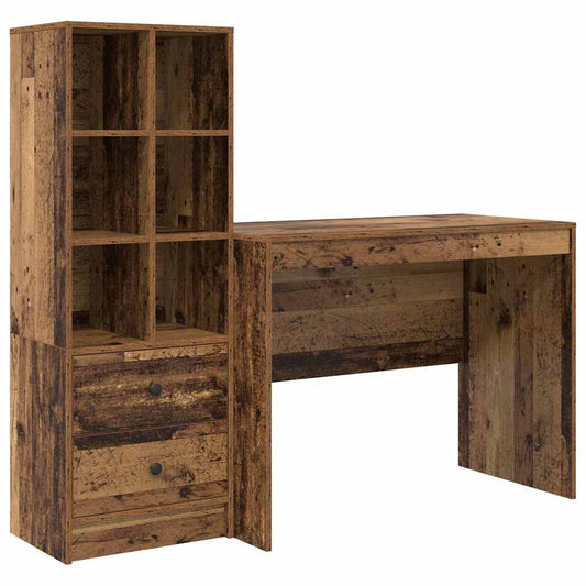 Schreibtisch mit Stauraum 2 pcs Altholz 100 x 50 x 76 cm