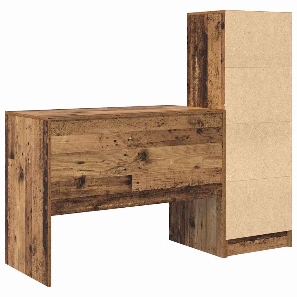 Schreibtisch mit Stauraum 2 pcs Altholz 100 x 50 x 76 cm