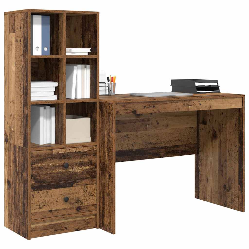 Schreibtisch mit Stauraum 2 pcs Altholz 100 x 50 x 76 cm