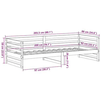 Tagesbett ohne Matratze 80x200 cm Massivholz Kiefer