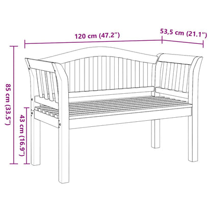 Gartenbank Braun 120 x 53.5 x 85 cm Teak-Massivholz