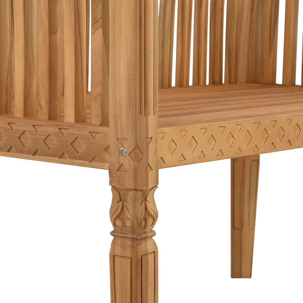 Gartenbank Braun 127,5 x 52 x 80 cm Teak-Massivholz