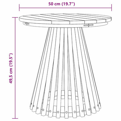 Gartenseitertisch Braun 50 x 50 x 49,5 cm Teak-Massivholz