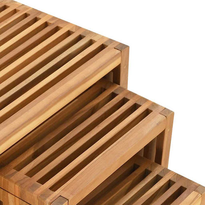 Nest von Beistelltischen Manuell 3 pcs Braun 33 x 44,5 x 51 cm