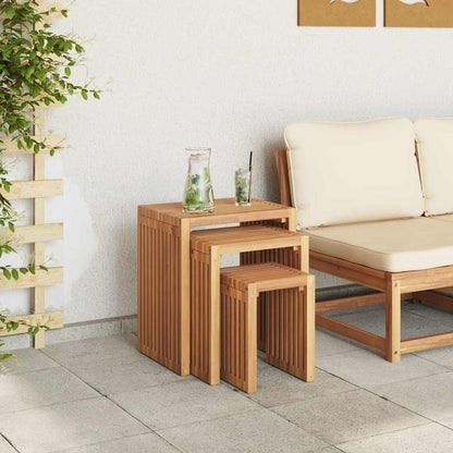 Nest von Beistelltischen Manuell 3 pcs Braun 33 x 44,5 x 51 cm