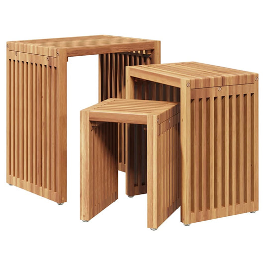 Nest von Beistelltischen Manuell 3 pcs Braun 33 x 44,5 x 51 cm
