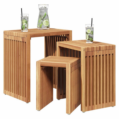 Nest von Beistelltischen Manuell 3 pcs Braun 33 x 44,5 x 51 cm