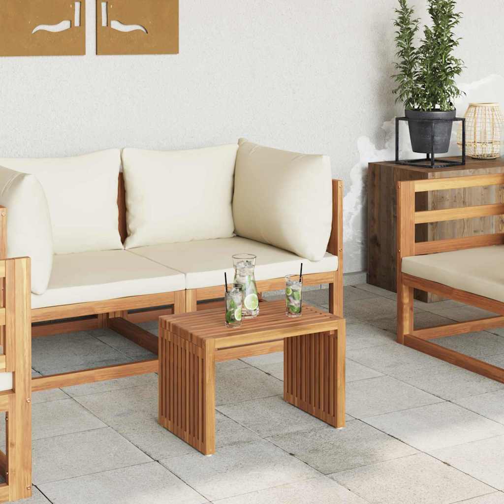 Garten Beistelltisch Braun 50 x 32,5 x 35 cm Teak-Massivholz