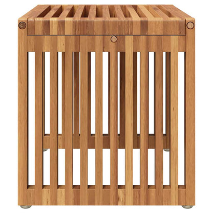 Garten Beistelltisch Braun 50 x 32,5 x 35 cm Teak-Massivholz