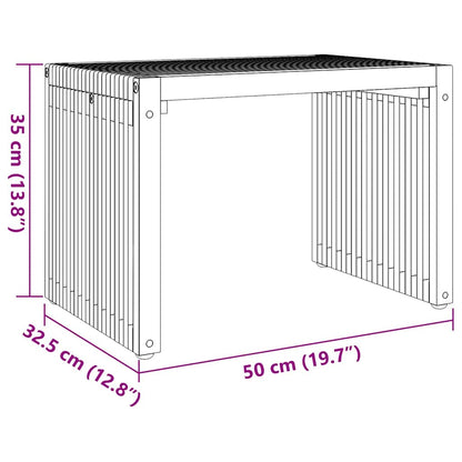 Garten Beistelltisch Braun 50 x 32,5 x 35 cm Teak-Massivholz