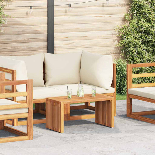 Garten Beistelltisch Braun 70 x 37,5 x 35,5 cm Teak-Massivholz