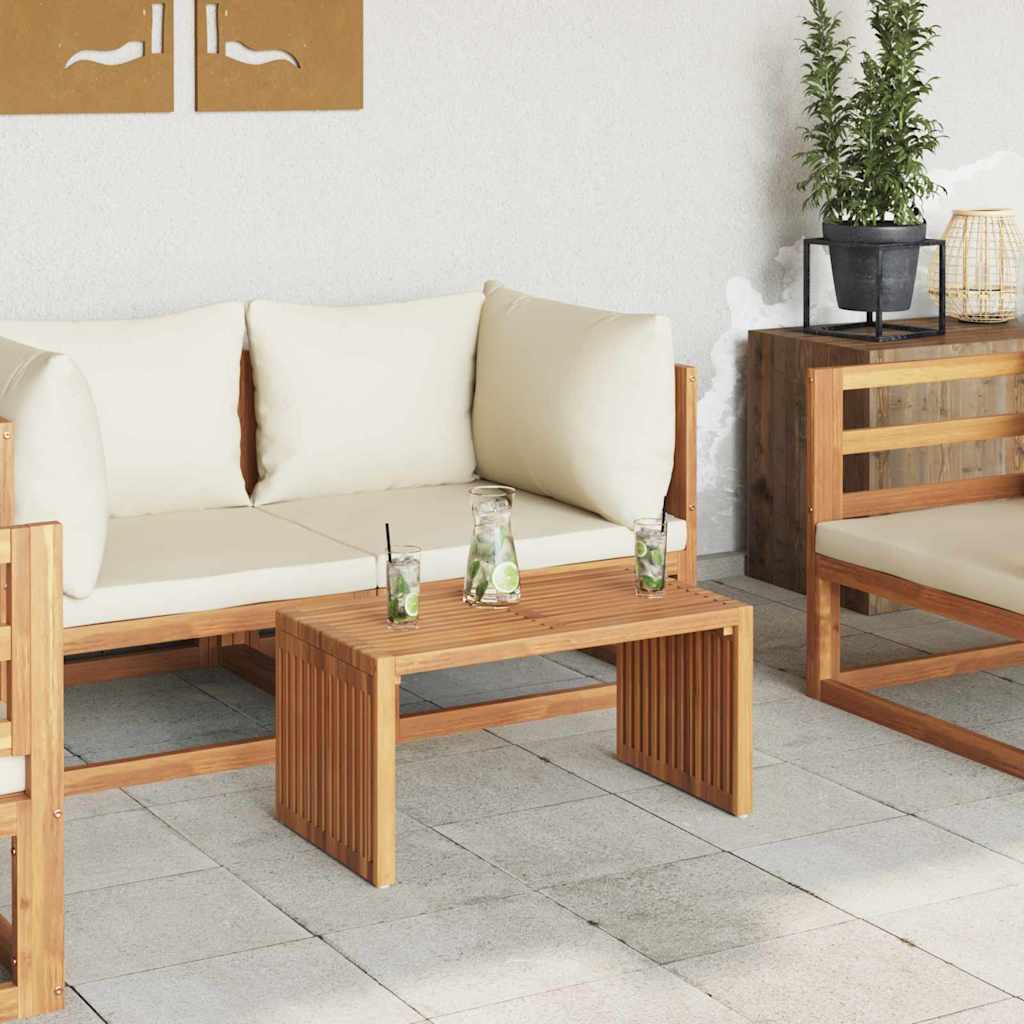 Garten Beistelltisch Braun 70 x 37,5 x 35,5 cm Teak-Massivholz
