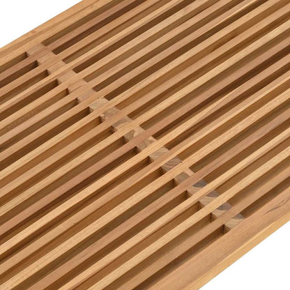 Garten Beistelltisch Braun 110 x 55 x 35,5 cm Teak-Massivholz