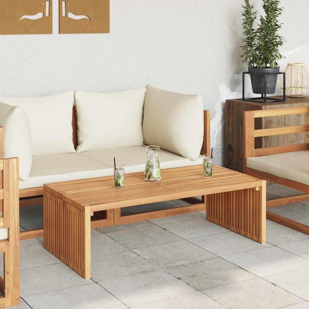 Garten Beistelltisch Braun 110 x 55 x 35,5 cm Teak-Massivholz