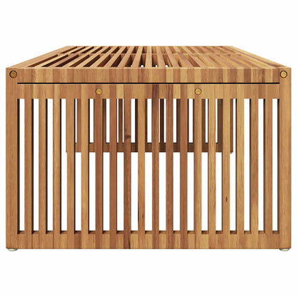 Garten Beistelltisch Braun 110 x 55 x 35,5 cm Teak-Massivholz