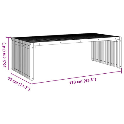 Garten Beistelltisch Braun 110 x 55 x 35,5 cm Teak-Massivholz