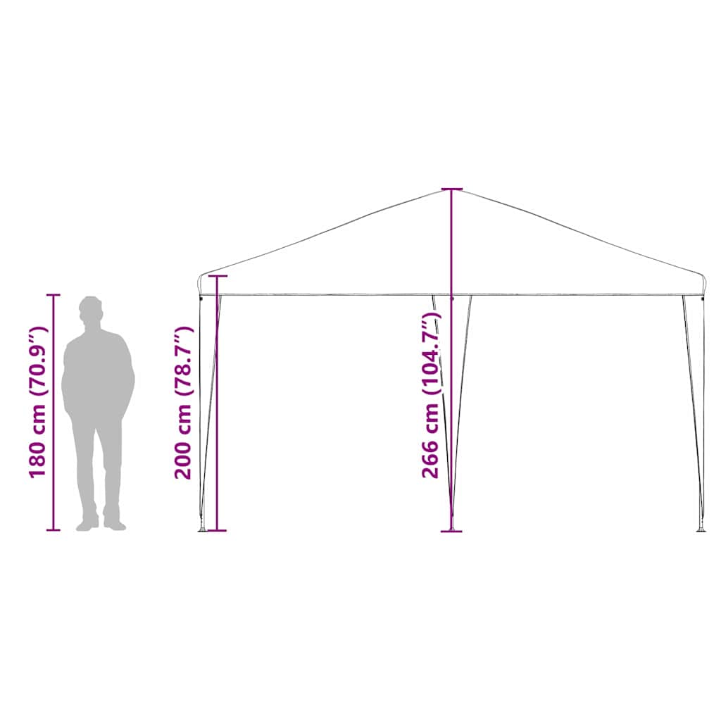 Party-Zelt Weiß 400 x 400 x 266 cm Polyester, Stahl