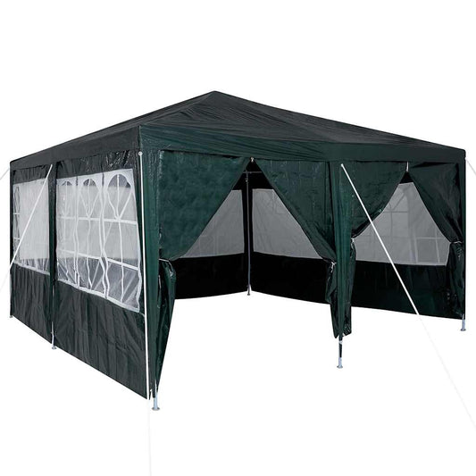 Party-Zelt Grün, Weiß 400 x 400 x 266 cm Polyester, Stahl
