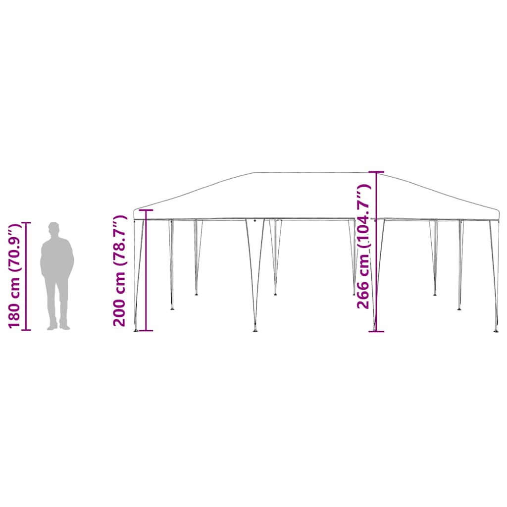 Party-Zelt Grün, Weiß 600 x 400 x 266 cm Polyester, Stahl