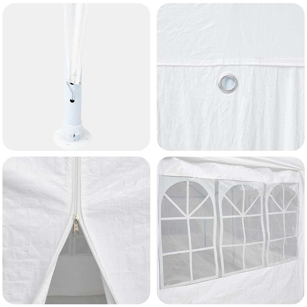 Party-Zelt Weiß 600 x 400 x 266 cm Polyester und Stahl