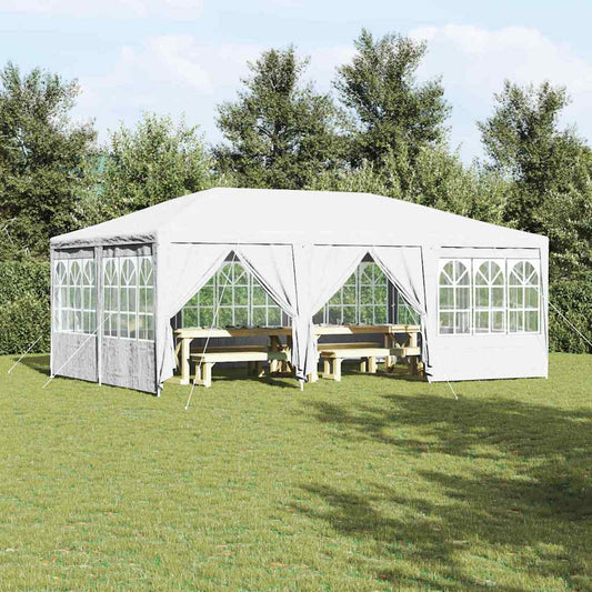 Party-Zelt Weiß 600 x 400 x 266 cm Polyester und Stahl
