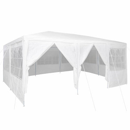 Party-Zelt Weiß 600 x 400 x 266 cm Polyester und Stahl