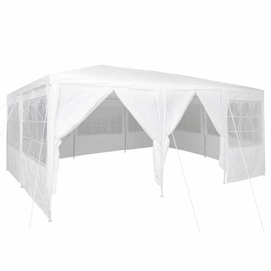 Party-Zelt Weiß 600 x 400 x 266 cm Polyester und Stahl