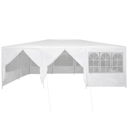 Party-Zelt Weiß 600 x 400 x 266 cm Polyester und Stahl