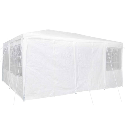 Party-Zelt Weiß 600 x 400 x 266 cm Polyester und Stahl