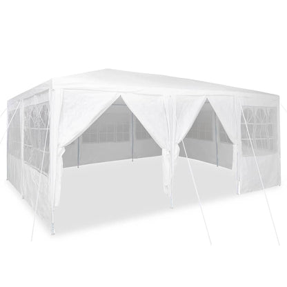Party-Zelt Weiß 600 x 400 x 266 cm Polyester und Stahl