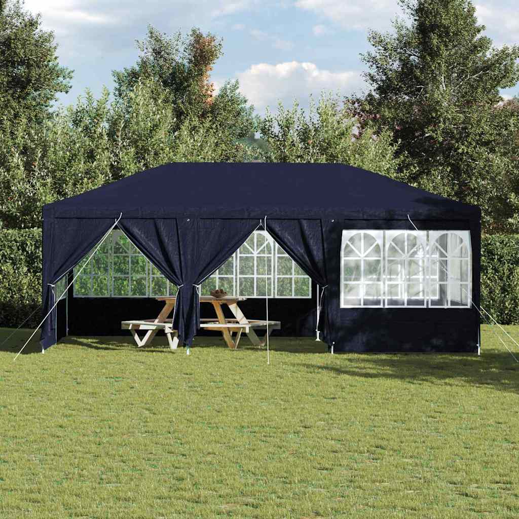 Party-Zelt Blau, Weiß 600 x 400 x 266 cm Polyester, Stahl
