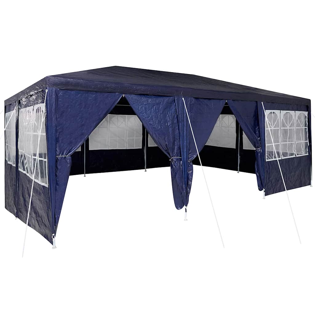 Party-Zelt Blau, Weiß 600 x 400 x 266 cm Polyester, Stahl