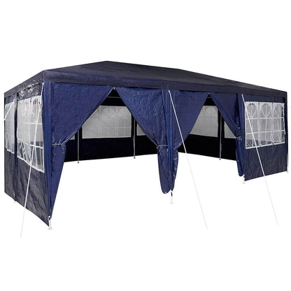Party-Zelt Blau, Weiß 600 x 400 x 266 cm Polyester, Stahl