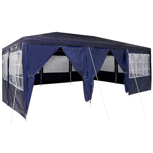 Party-Zelt Blau und Weiß 600 x 400 x 266 cm Polyester und Stahl