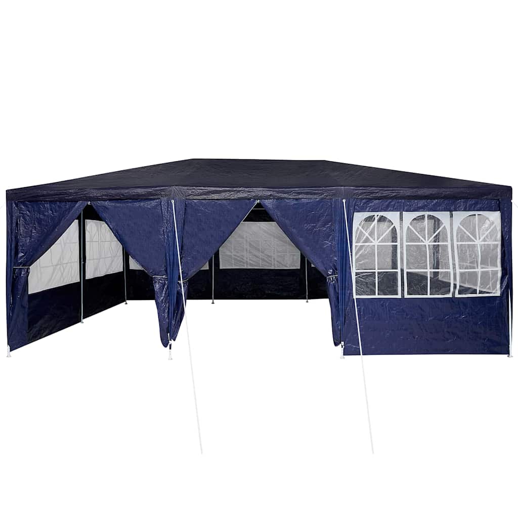 Party-Zelt Blau, Weiß 600 x 400 x 266 cm Polyester, Stahl