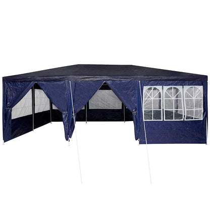 Party-Zelt Blau, Weiß 600 x 400 x 266 cm Polyester, Stahl