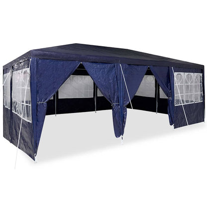 Party-Zelt Blau, Weiß 600 x 400 x 266 cm Polyester, Stahl