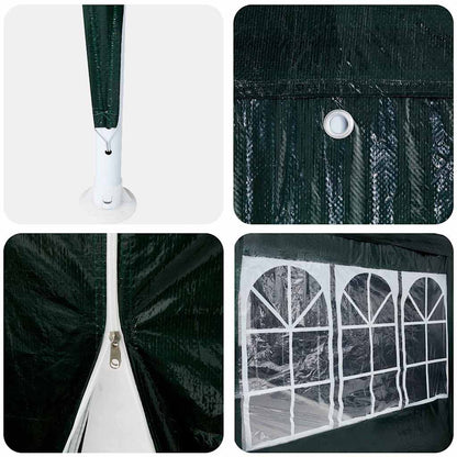 Party-Zelt Grün und Weiß 600 x 400 x 266 cm Polyester und Stahl
