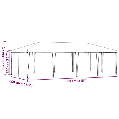 Party-Zelt Grün, Weiß 800 x 400 x 266 cm Polyester, Stahl