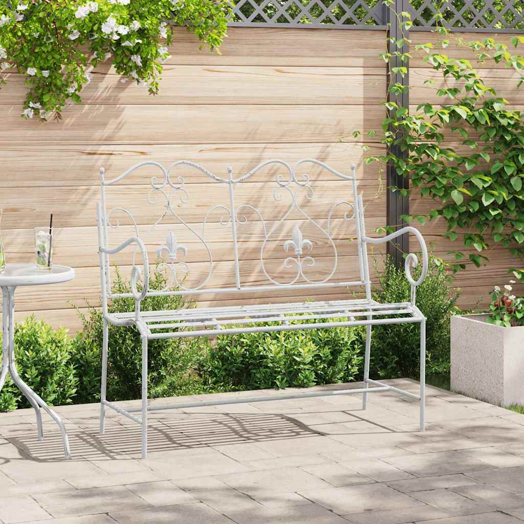 Gartenbank Weiß 104 x 54 x 93cm Stahl