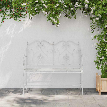 Gartenbank Weiß 104 x 54 x 93cm Stahl