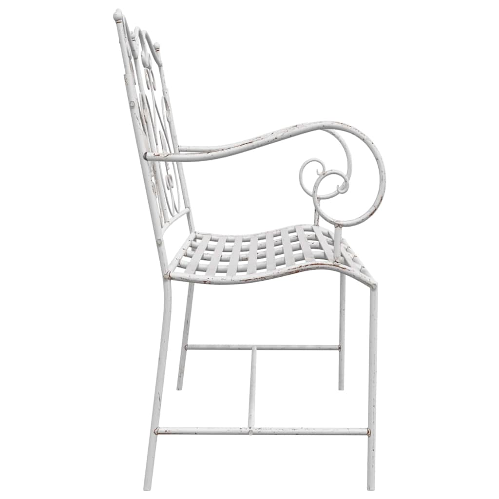 Gartenbank Weiß 104 x 54 x 93cm Stahl