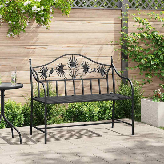 Gartenbank Schwarz 104 x 54 x 93cm Stahl