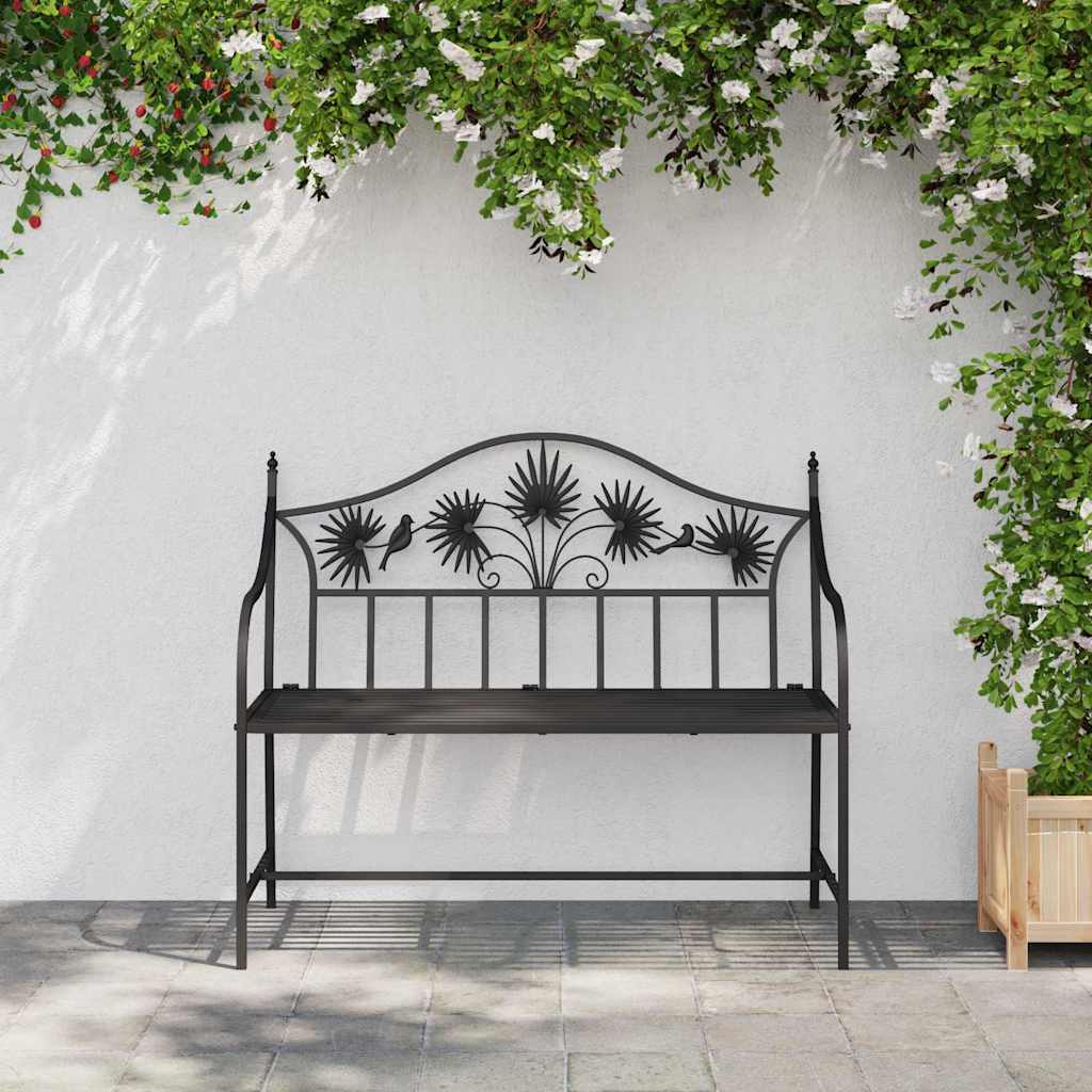 Gartenbank Schwarz 104 x 54 x 93cm Stahl