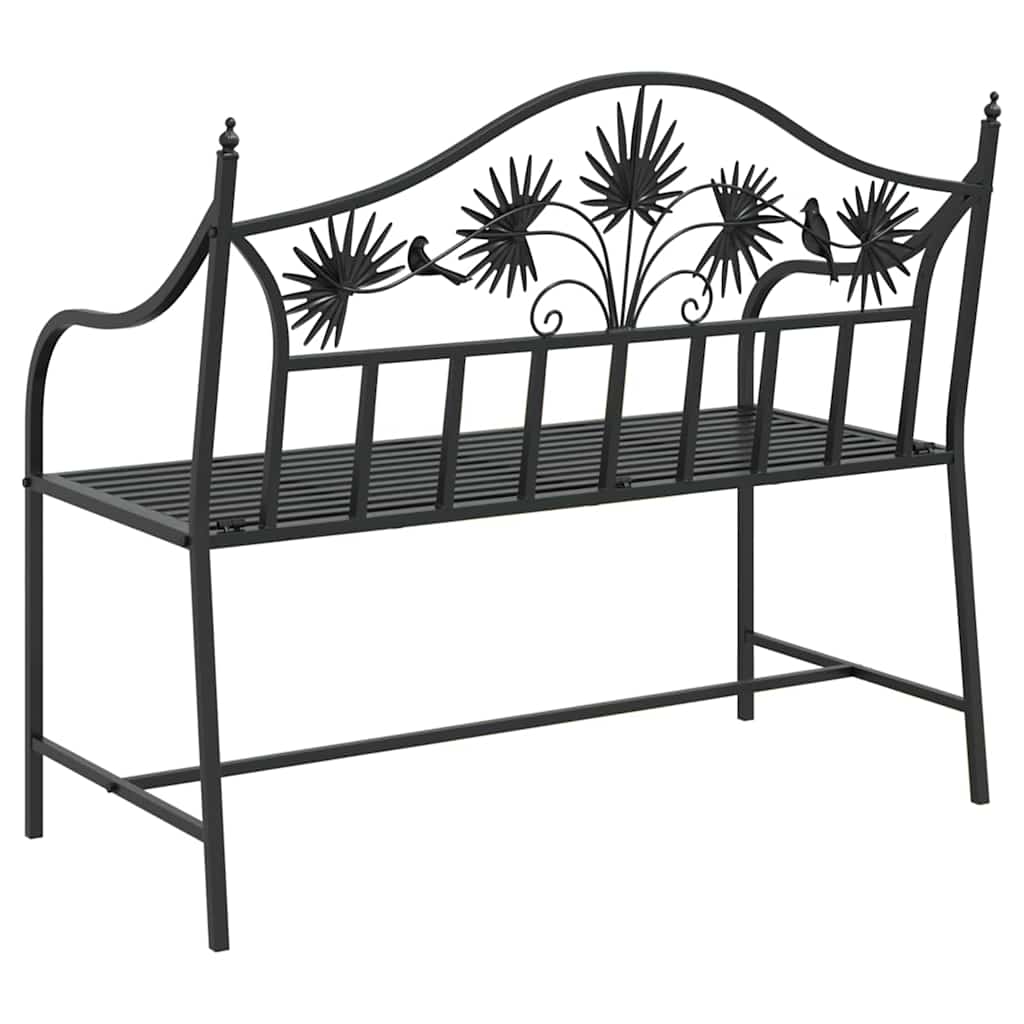 Gartenbank Schwarz 104 x 54 x 93cm Stahl